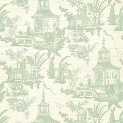 Thibaut EMPRESS COURT wallpaper in Mist