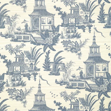 Thibaut EMPRESS COURT wallpaper in Navy