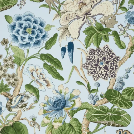 Thibaut HILL GARDEN wallpaper in Spa Blue