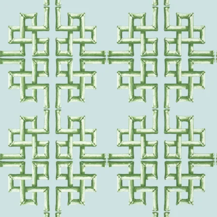Thibaut BOCA BAMBOO Green and Blue Palm Grove Wallpaper T13903