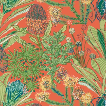 Thibaut PROTEA Coral Palm Grove Wallpaper T13906