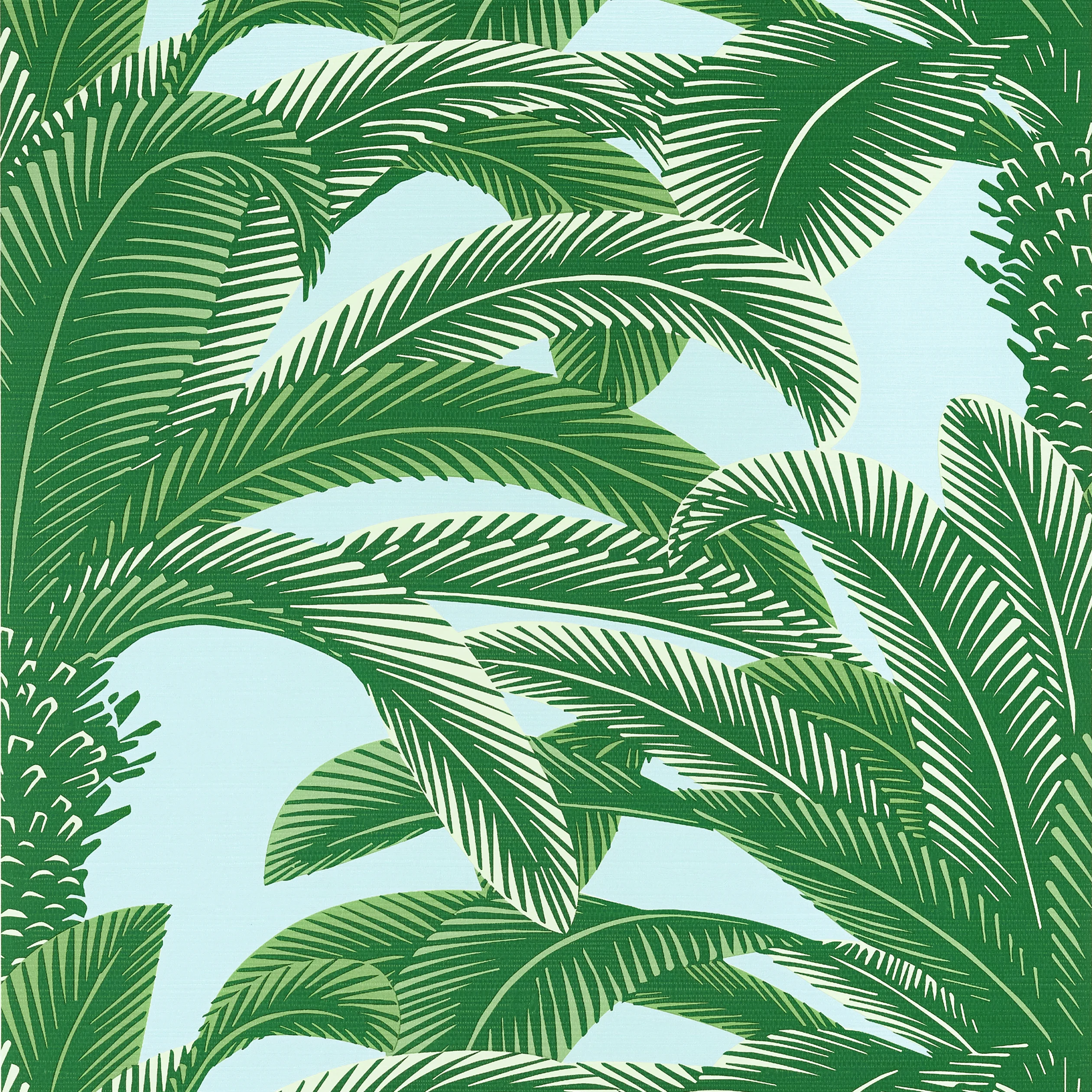 Thibaut QUEEN PALM Wallpaper in Green and Blue (T13908) Thibaut QUEEN PALM wallpaper in Green and Blue