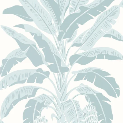 Thibaut BANANA TREE Spa Blue Palm Grove Wallpaper T13916