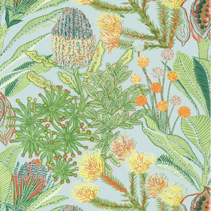 Thibaut PROTEA Light Blue Palm Grove Wallpaper T13925