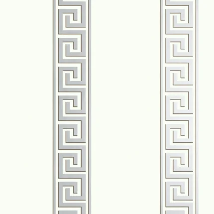 Thibaut ANDREAS STRIPE wallpaper in Metallic Silver on White