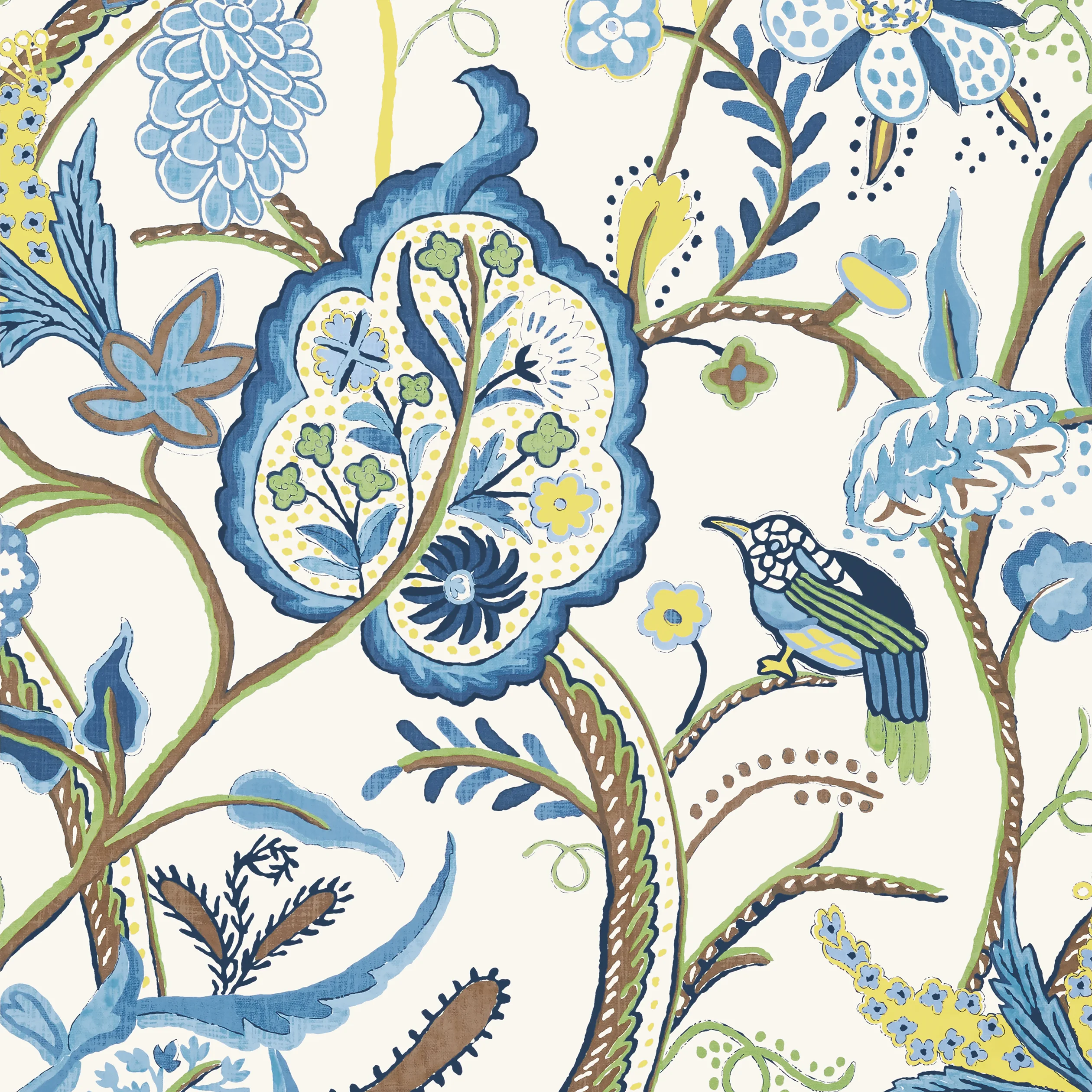 Thibaut WINDSOR Wallpaper in Blue and Yellow (T14300) Thibaut WINDSOR wallpaper in Blue and Yellow