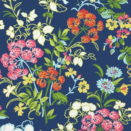 Thibaut SPRING GARDEN wallpaper in Navy