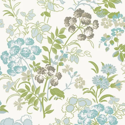 Thibaut SPRING GARDEN wallpaper in Spa Blue