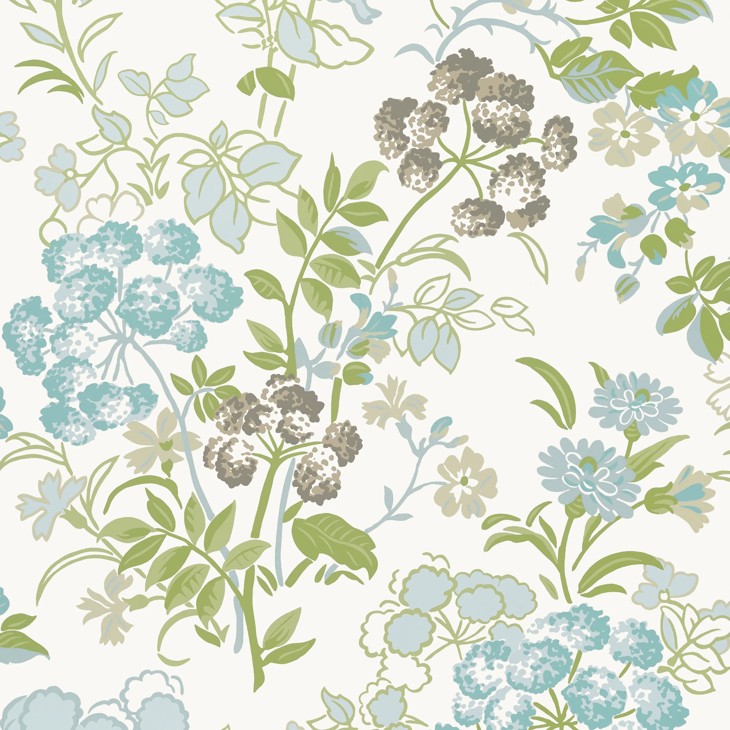 Thibaut SPRING GARDEN Wallpaper in Spa Blue (T14339) Thibaut SPRING GARDEN wallpaper in Spa Blue