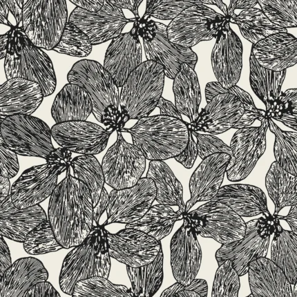 Thibaut ISLAND ORCHID Black and White Islander Wallpaper T15848