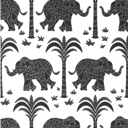 Thibaut ELEPHANT wallpaper in Black