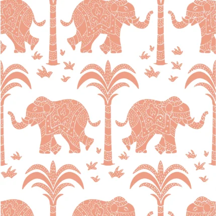 Thibaut ELEPHANT wallpaper in Coral