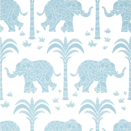 Thibaut ELEPHANT wallpaper in French Blue