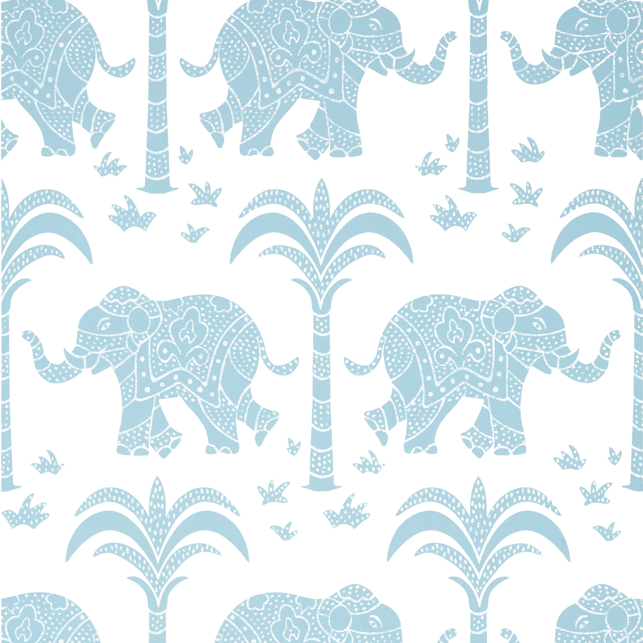 Thibaut ELEPHANT Wallpaper in French Blue (T16204) Thibaut ELEPHANT wallpaper in French Blue