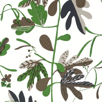 Thibaut MATISSE LEAF wallpaper in Black and Green