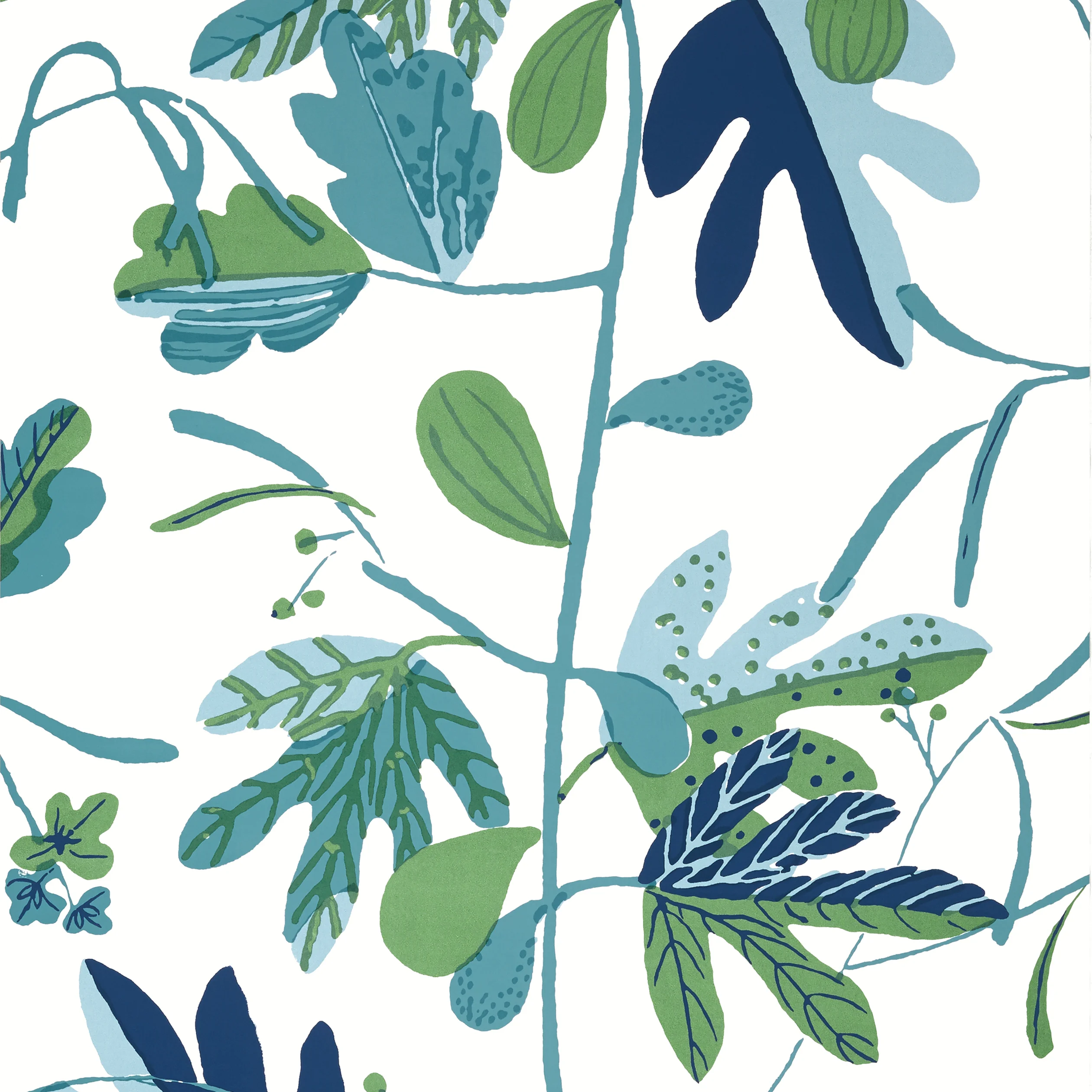 Thibaut MATISSE LEAF Wallpaper in Green and Blue (T16209) Thibaut MATISSE LEAF wallpaper in Green and Blue