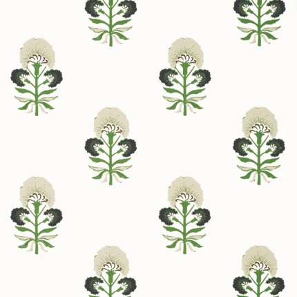 Thibaut TYBEE BUD wallpaper in Black and Green