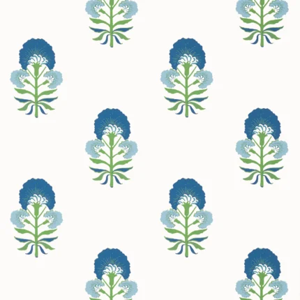 Thibaut TYBEE BUD wallpaper in Green and Blue