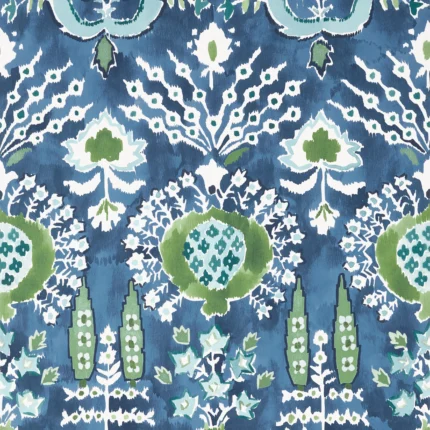 Thibaut MENDOZA SUZANI wallpaper in Blue and Green on Navy