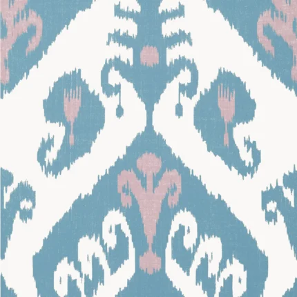 Thibaut INDIES IKAT wallpaper in Lavender and French Blue