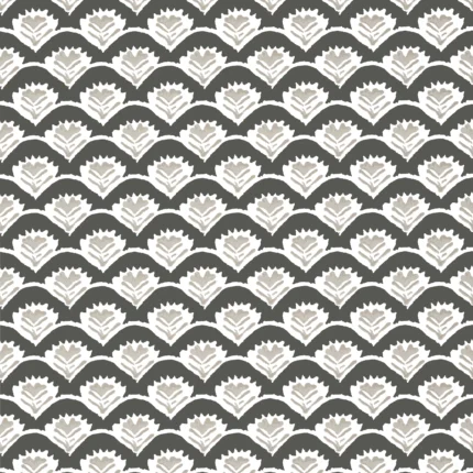 Thibaut EMILY wallpaper in Black and Beige
