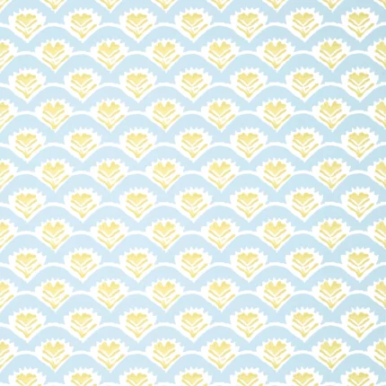 Thibaut EMILY wallpaper in Yellow and Blue