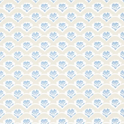 Thibaut EMILY wallpaper in Beige and Blue