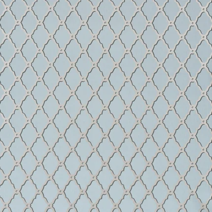 Thibaut ROTHBURY TRELLIS wallpaper in Metallic on Slate Grey