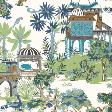 Thibaut MYSTIC GARDEN wallpaper in Blue and Green