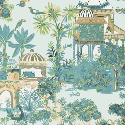 Thibaut MYSTIC GARDEN Spa Blue Eden Wallpaper T20826