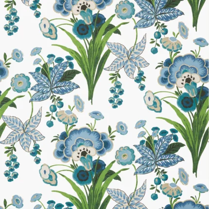 Thibaut PASADENA Blue and Green Eden Wallpaper T20851