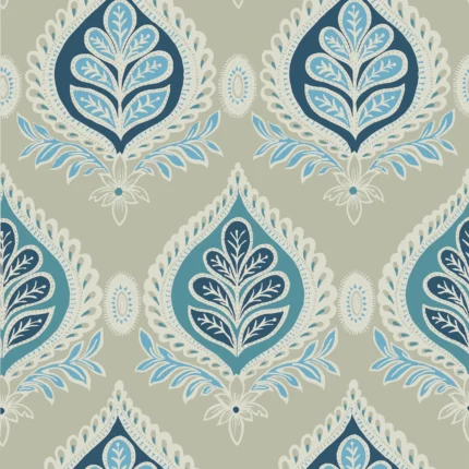 Thibaut MIDLAND Aqua and Beige Bridgehampton Wallpaper T24317