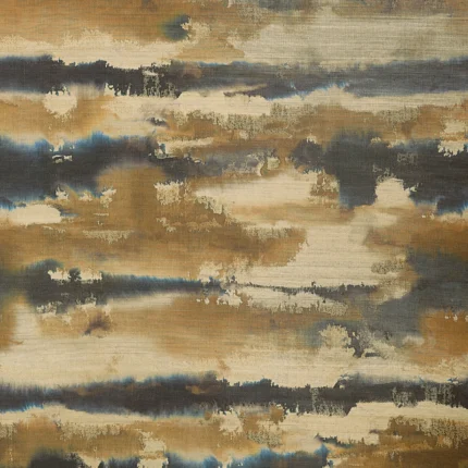 Thibaut SILVER LINING wallpaper in Indigo and Gold