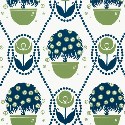 Thibaut RENE wallpaper in Navy and Green