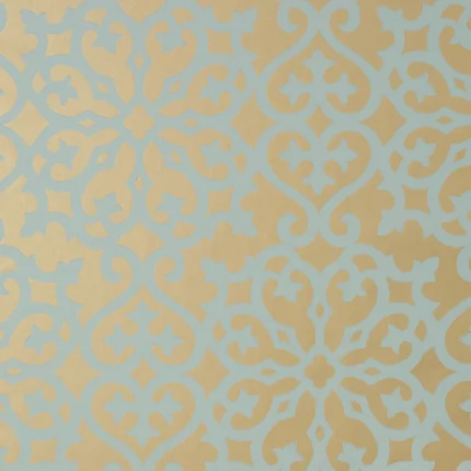Thibaut ALLISON wallpaper in Aqua on Metallic Gold