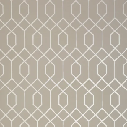 Thibaut LA FARGE wallpaper in Metallic Pewter on Taupe