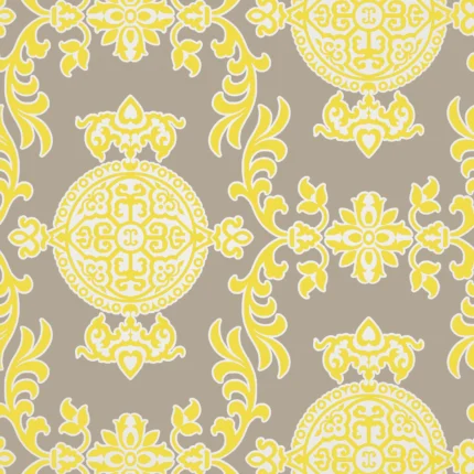 Thibaut HALIE wallpaper in Grey and Lemon