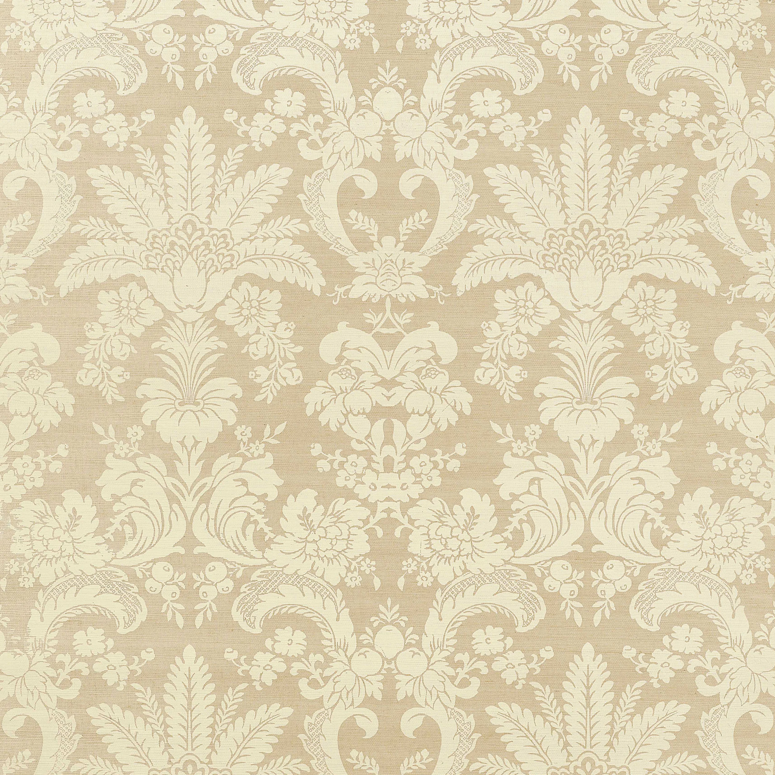 Thibaut WEST INDIES DAMASK wallpaper in Cream on Beige