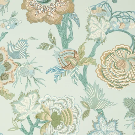 Thibaut INDIENNE JACOBEAN wallpaper in Seaglass and Gold
