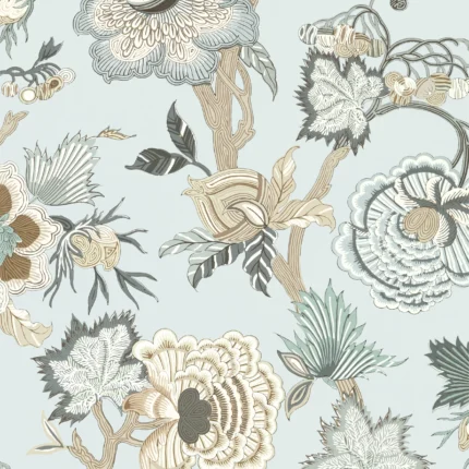 Thibaut INDIENNE JACOBEAN wallpaper in Robin's Egg