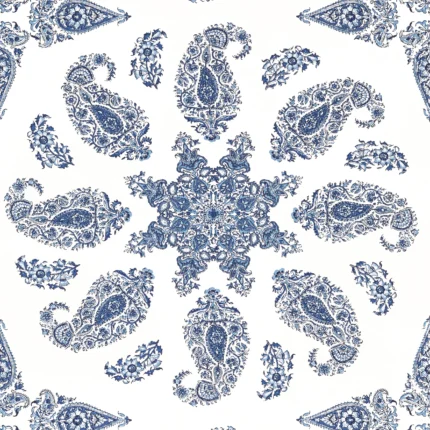 Thibaut EAST INDIA wallpaper in Blue and White