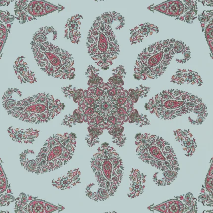 Thibaut EAST INDIA wallpaper in Raspberry and Teal