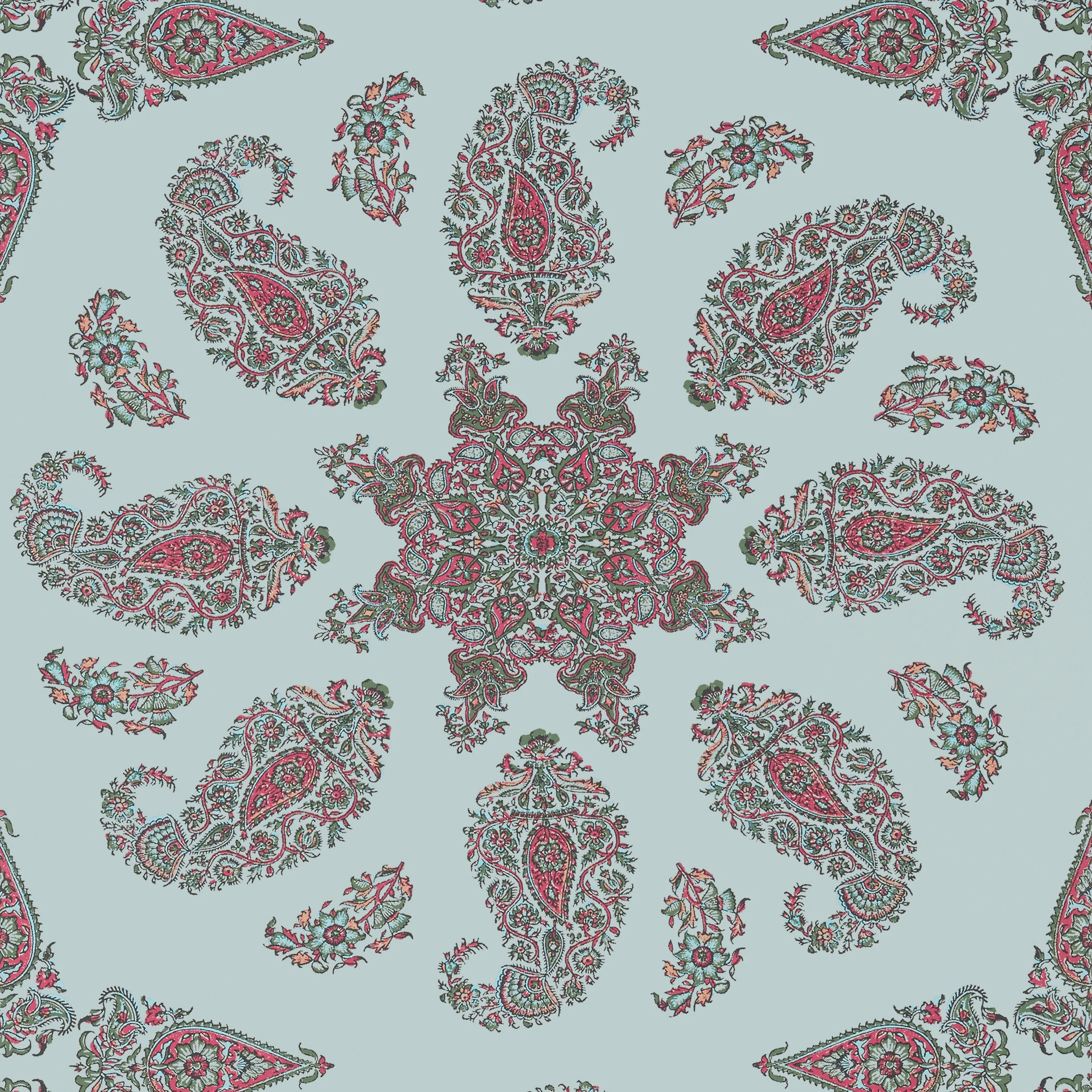 Thibaut EAST INDIA Wallpaper in Raspberry and Teal (T36431) Thibaut EAST INDIA wallpaper in Raspberry and Teal