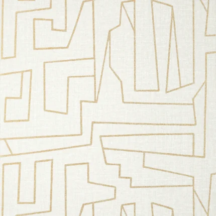 Thibaut MATRIX Metallic Gold on Beige Modern Resource Wallpaper T41029
