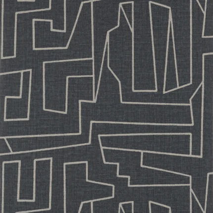 Thibaut MATRIX Off White on Black Modern Resource Wallpaper T41033