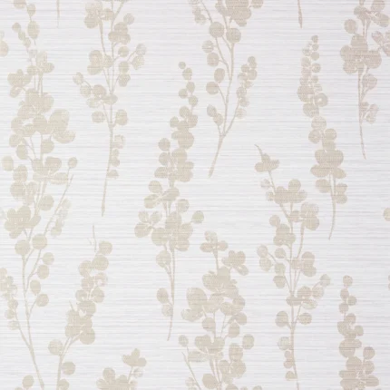 Thibaut SPRING BLOOMS wallpaper in Metallic Pewter on Lavender