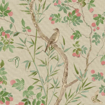 Thibaut CLAIRE wallpaper in Coral and Green