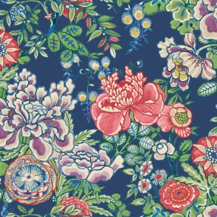 Thibaut PEONY GARDEN wallpaper in Navy