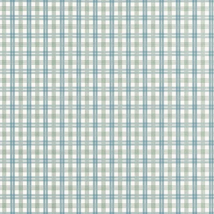 Thibaut HUNTLEY PLAID wallpaper in Peacock Blue and Green