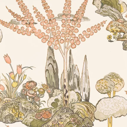 Thibaut ORLEANS wallpaper in Apricot and Ginger